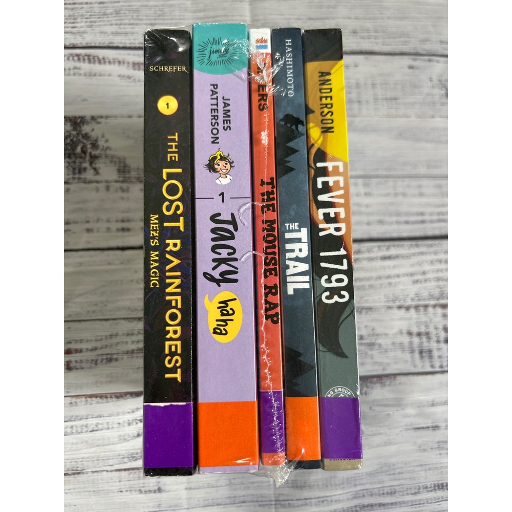 American Reading Co‎ YA 5 Books Bundle Sealed Jacky, Fever 1793, Lost Rainforest